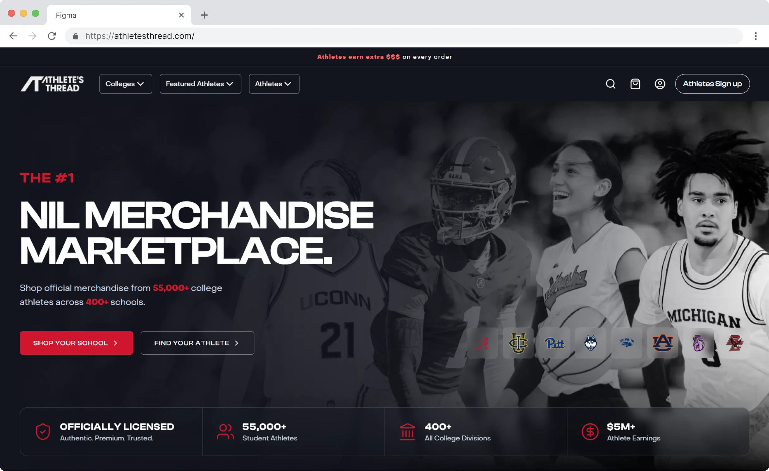 Athlete's Thread desktop preview