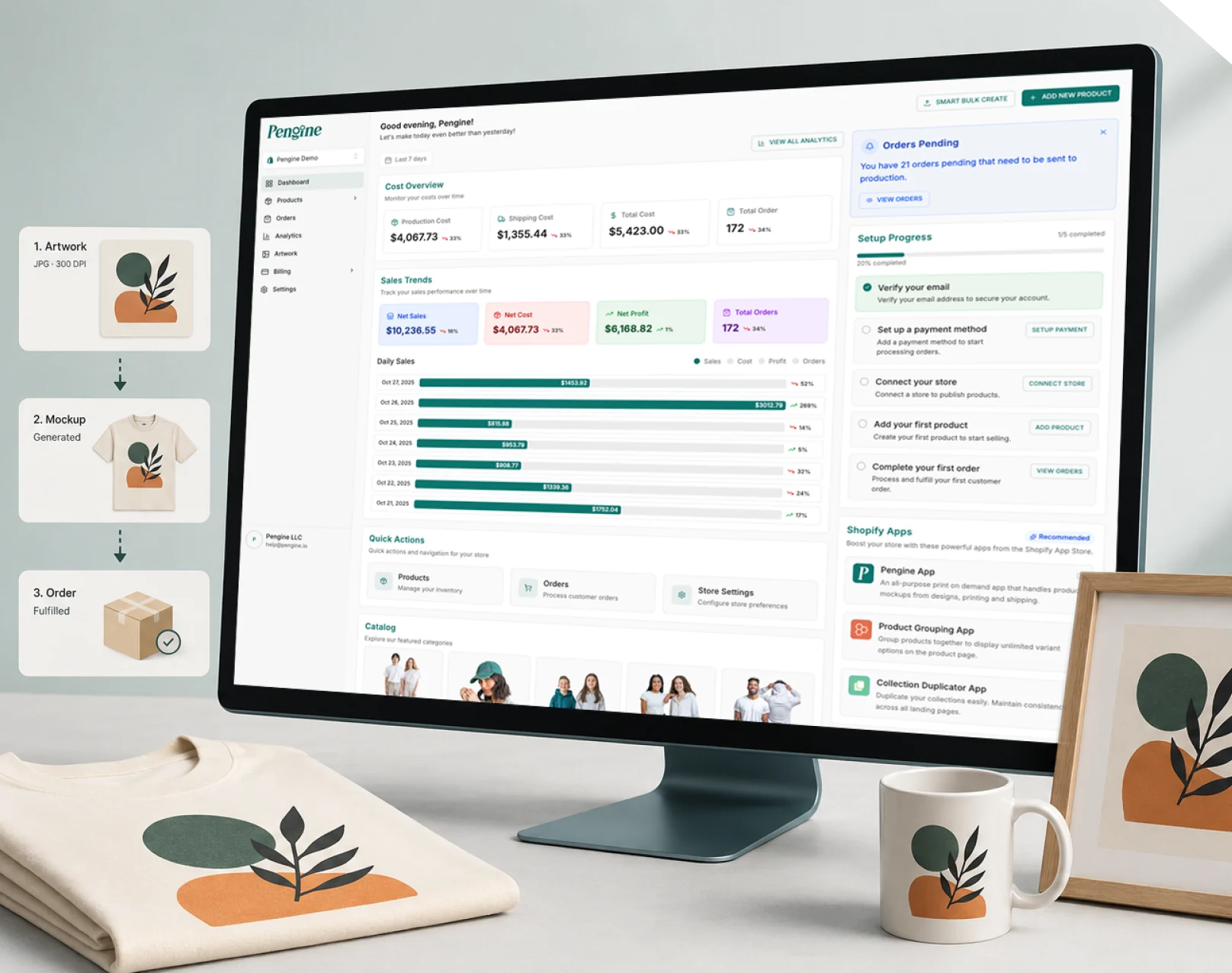 A print-on-demand production platform